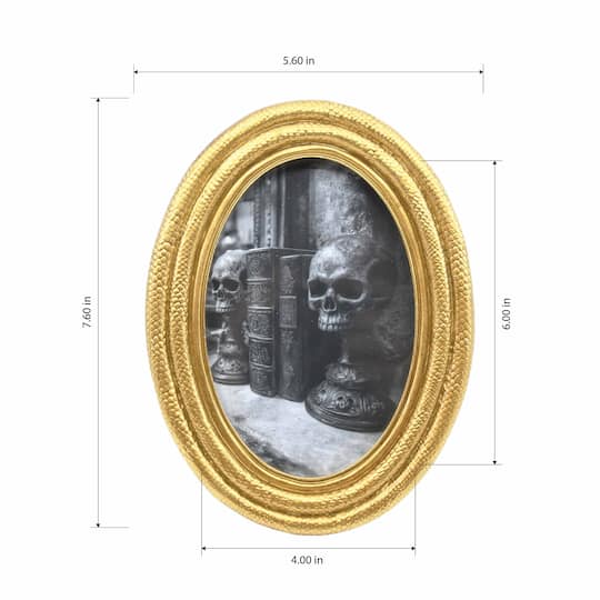 4" x 6" Gold Snake Print Oval Tabletop Frame by Ashland®
